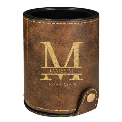 Personalized Monogram Leatherette Dice Cup
