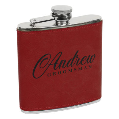 Personalized Leatherette 6oz. Flask