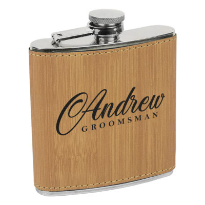 Personalized Leatherette 6oz. Flask