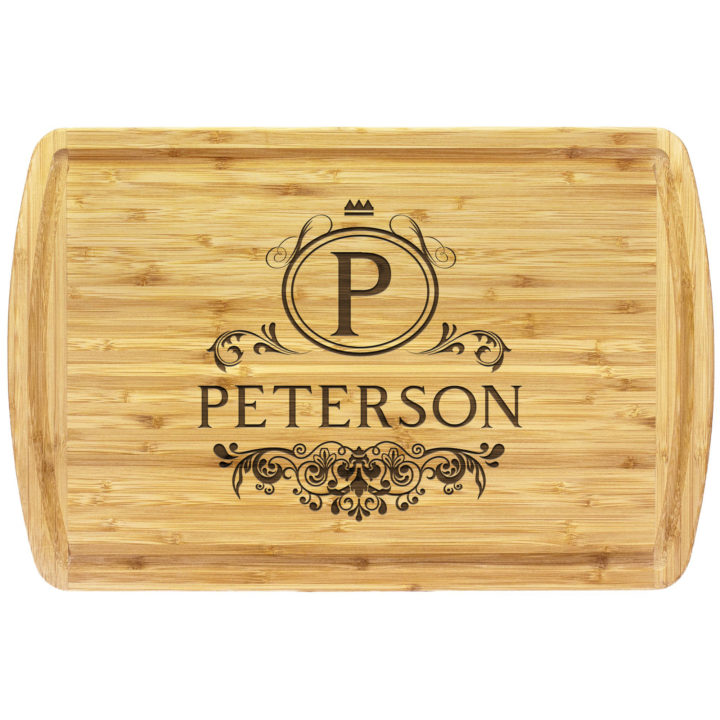 Personalized Hermes Bamboo Cutting Board with Juice Groove - Image 4