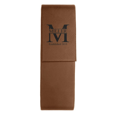Personalized Royal Monogram Leatherette Double Pen Case