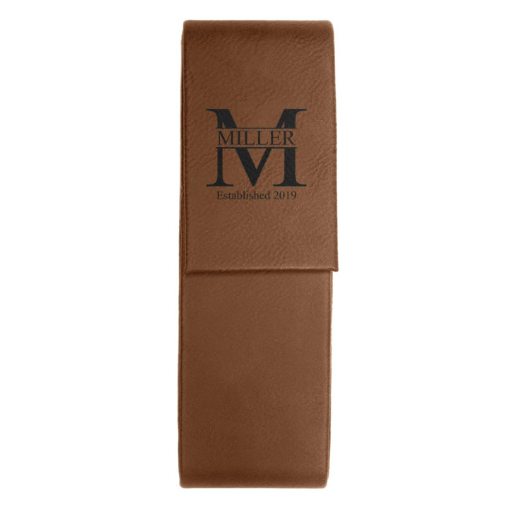 Personalized Royal Monogram Leatherette Double Pen Case - Image 5