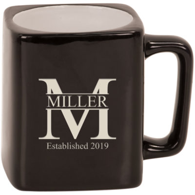 Personalized Split Monogram 8 oz. Square Ceramic Mug