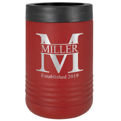 Personalized Split Monogram Stainless Steel Beverage Holder