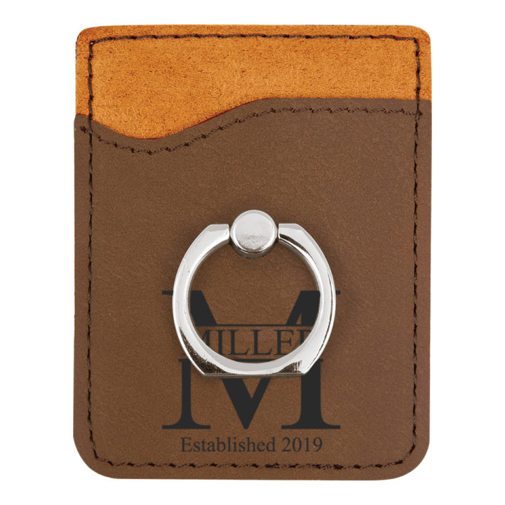 faux leather phone wallet with ring holder