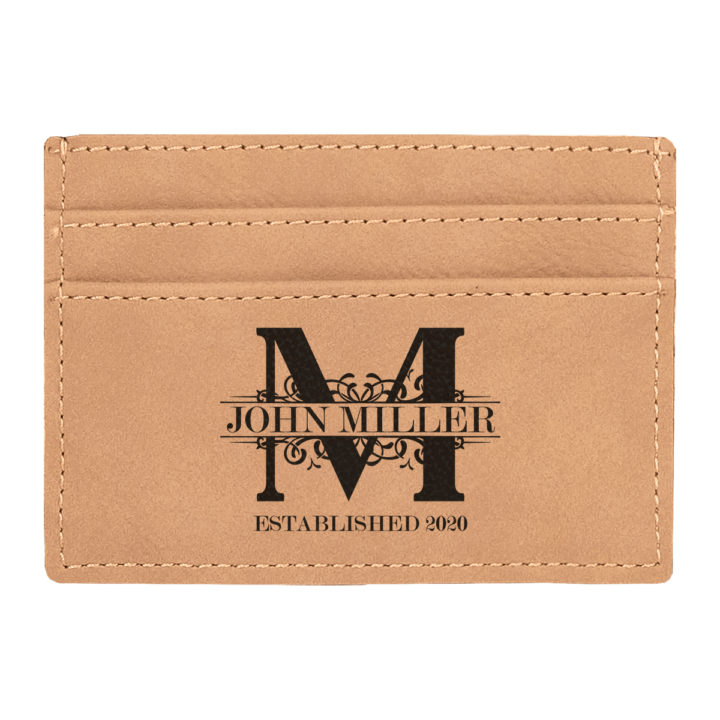 Personalized Royal Monogram Leatherette Wallet Clip - Image 4