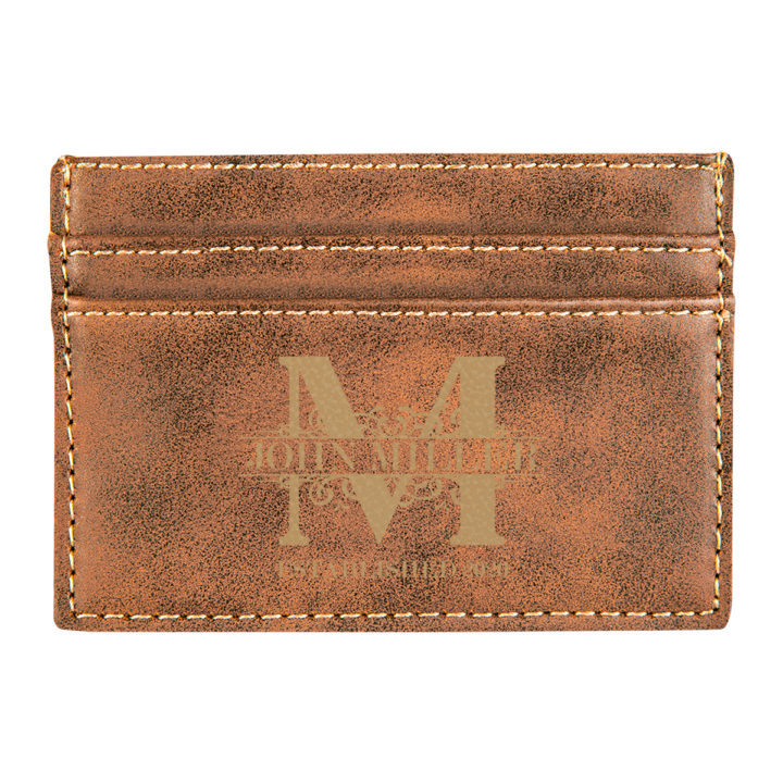 Personalized Royal Monogram Leatherette Wallet Clip - Image 6