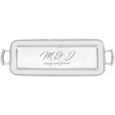 Personalized Pearled Rectangular Serving Tray