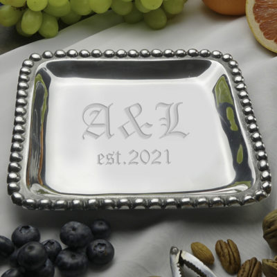 Personalized Square Pearl Tray