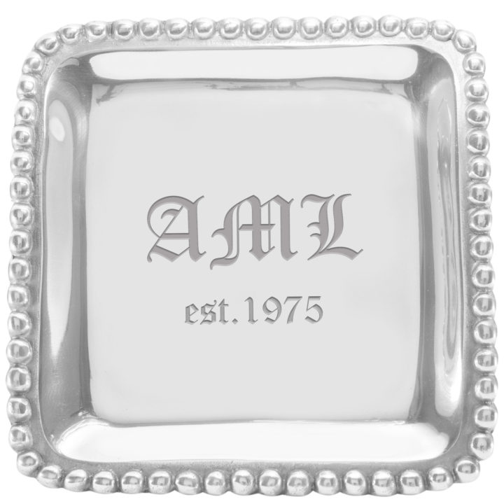 Personalized Square Pearl Tray - Image 2
