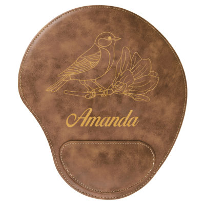 Personalized Perched Leatherette Mouse Pad