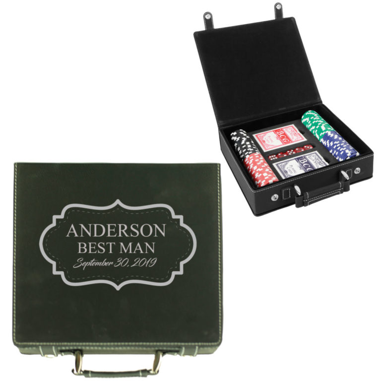 Personalized Leatherette Poker Chip Set