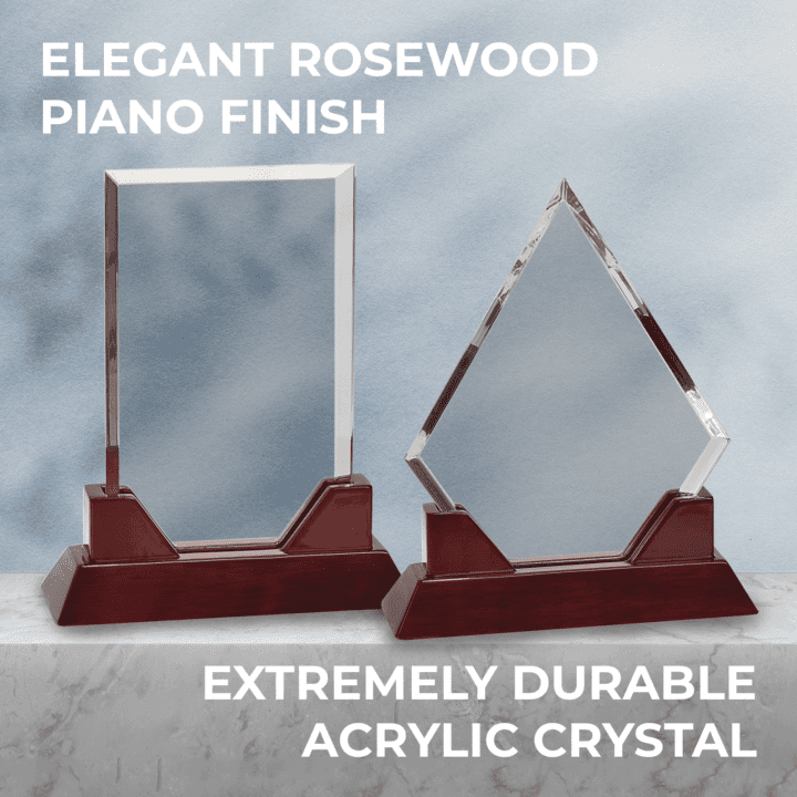 Personalized Acrylic Glass Diamond Award with Piano Finish