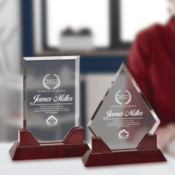 Personalized Acrylic Glass Award with Piano Finish