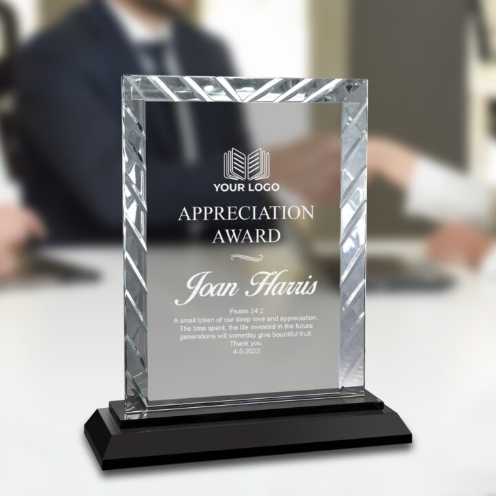 Personalized Rectangle Accent Glass Award