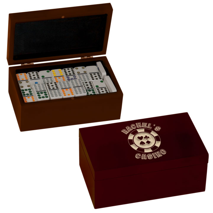 Personalized Casino Rosewood Double Twelves Domino Set - Image 3