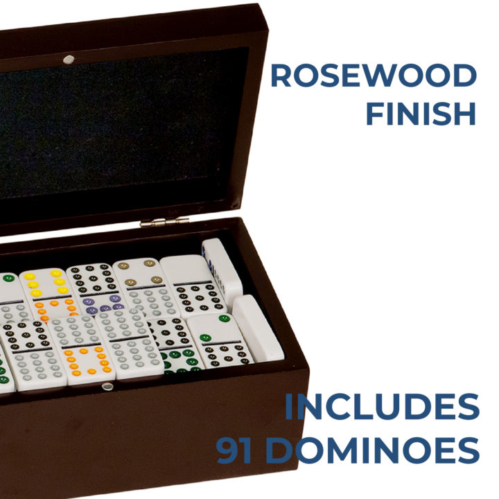 Personalized Casino Rosewood Double Twelves Domino Set - Image 2