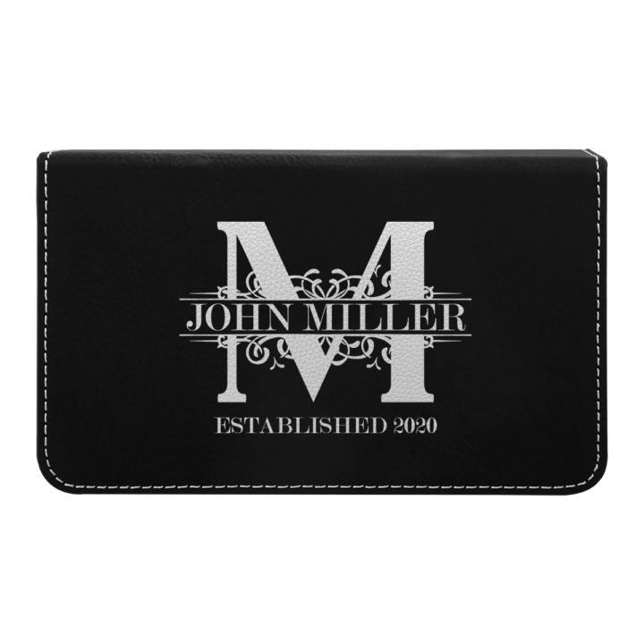 Personalized Royal Monogram Leatherette 2 Piece Wine Tool Set - Image 11