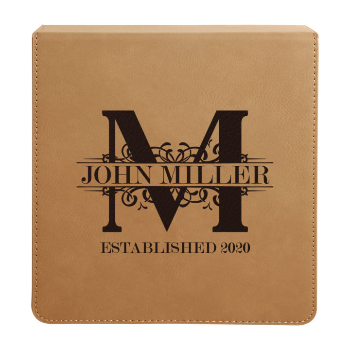 personalized custom laser engraved faux leather 3 piece wine tool kit with wine stopper and bottle opener foil cutter