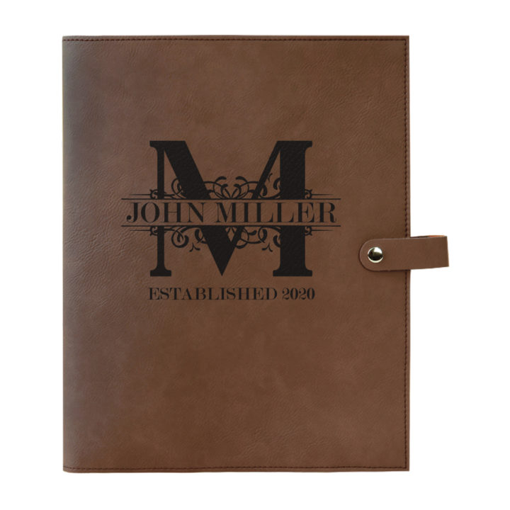 personalized laser engraved faux leather bible cover with clip closure