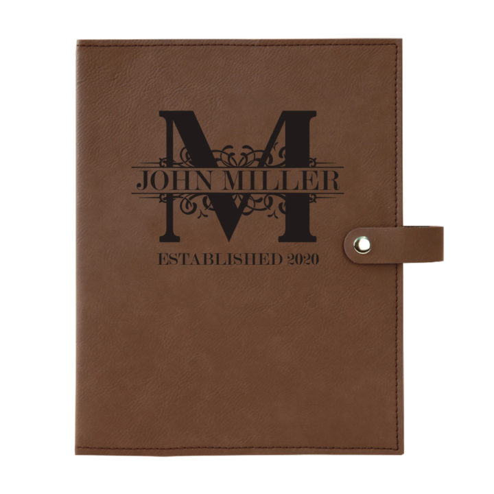 personalized laser engraved faux leather bible cover with clip closure