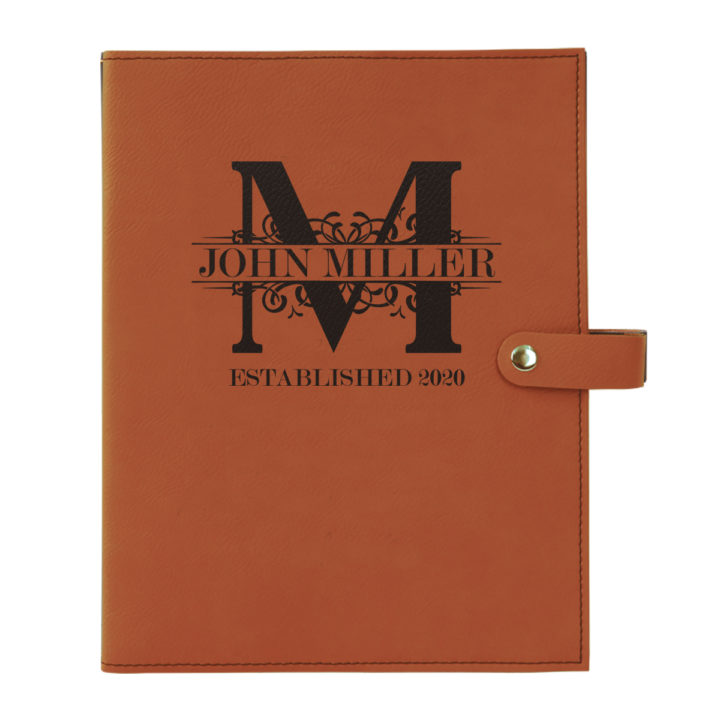 personalized laser engraved faux leather bible cover with clip closure