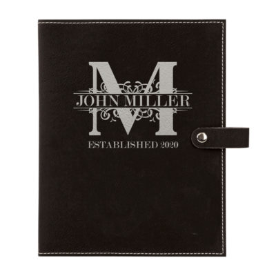 personalized laser engraved faux leather bible cover with clip closure
