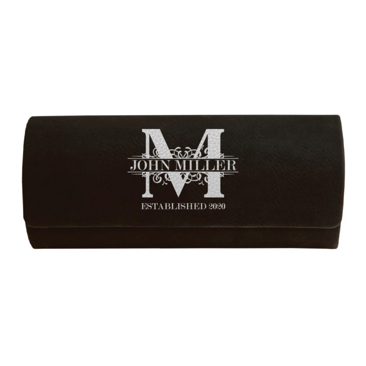 Personalized Royal Monogram Leatherette Case for Glasses - Image 5