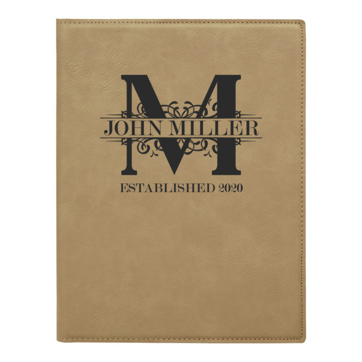 faux leather leatherette portfolio with notepad