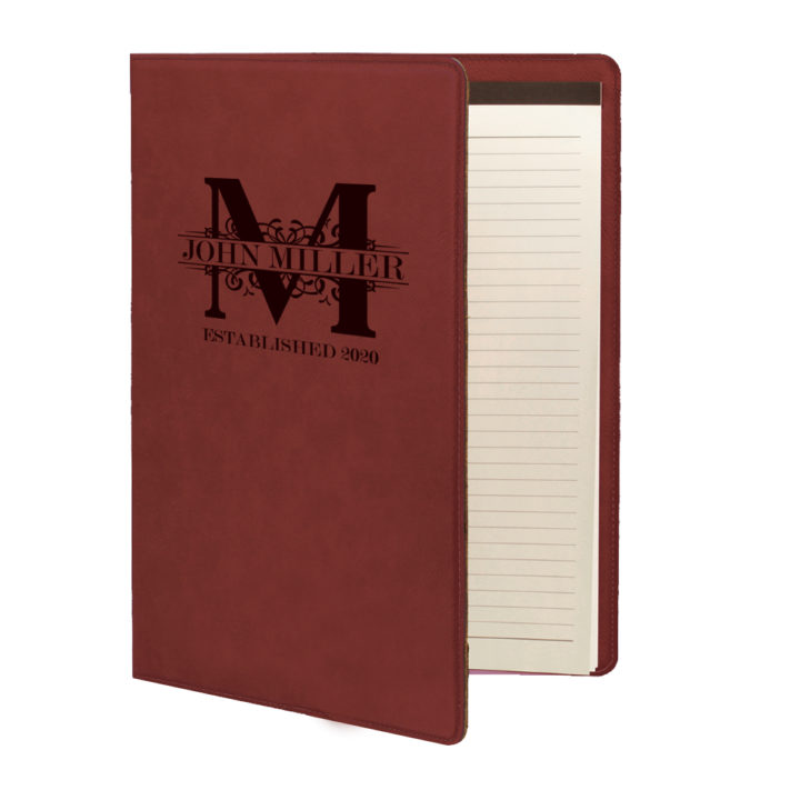 faux leather leatherette portfolio with notepad
