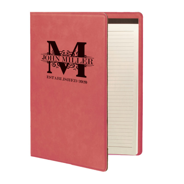 faux leather leatherette portfolio with notepad