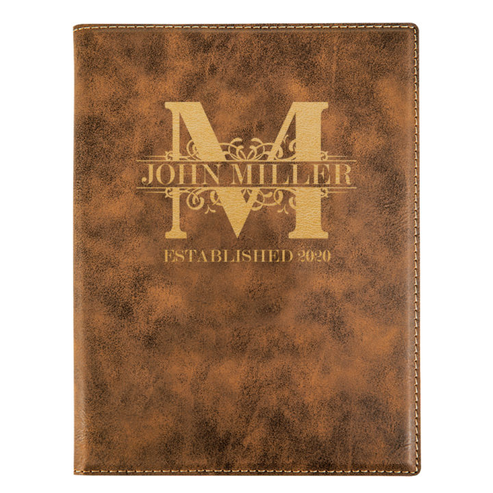 faux leather leatherette portfolio with notepad