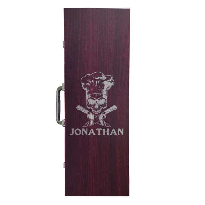Personalized Skull 3-Piece Rosewood BBQ Tool Set - Image 4