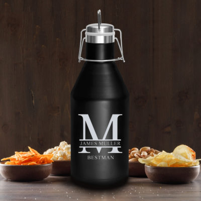 Personalized Vacuum Insulated Growler with Swing-Top Lid