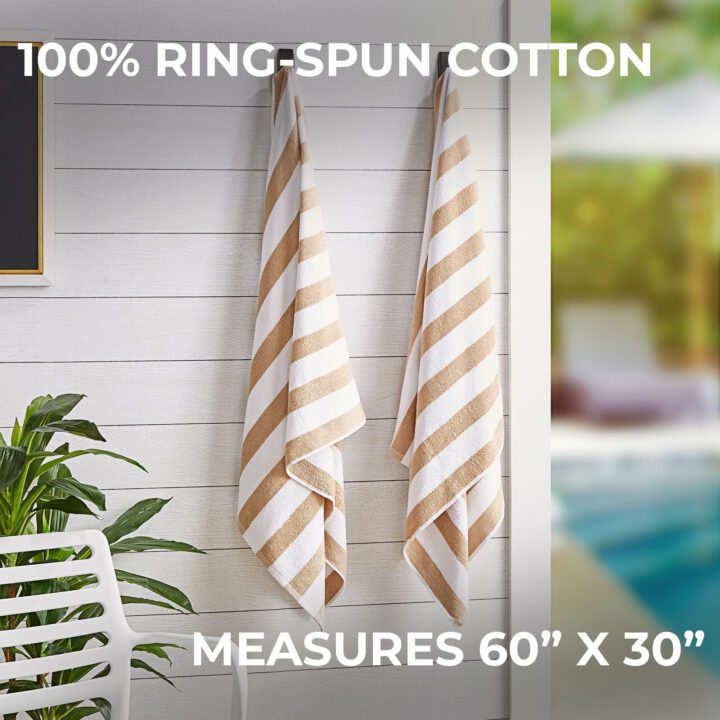 Personalized Striped Cabbana Cotton Beach Towel