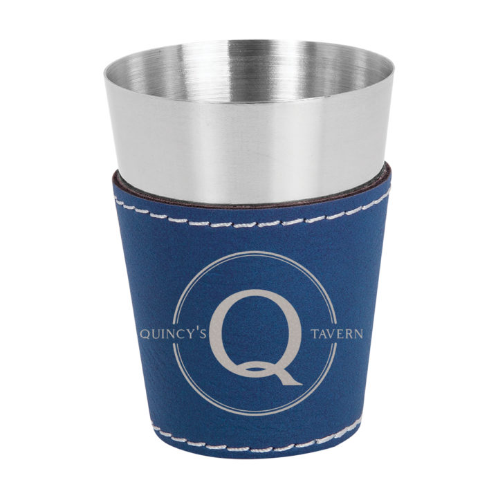 Personalized Tavern Leatherette Stainless Steel Shot Glass Set of 4 - Image 7