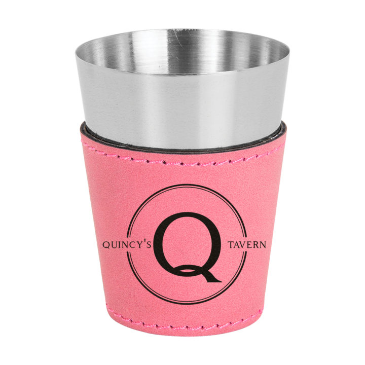Personalized Tavern Leatherette Stainless Steel Shot Glass Set of 4 - Image 3
