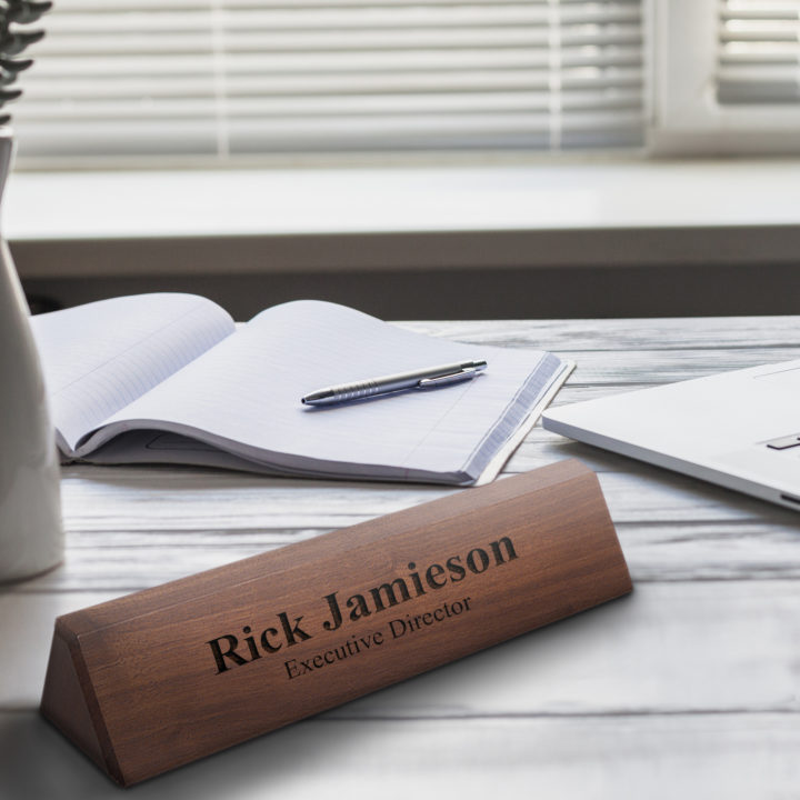 Genuine Walnut Desk Name Plate - Image 3