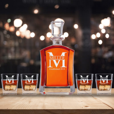 Miller Shaped Personalized Decanter Set