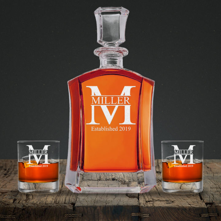Shaped Miller Design Personalized Decanter & Rock Glasses Set - Image 2