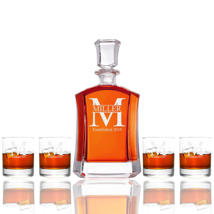 Shaped Miller Design Personalized Decanter & Rock Glasses Set - Image 5