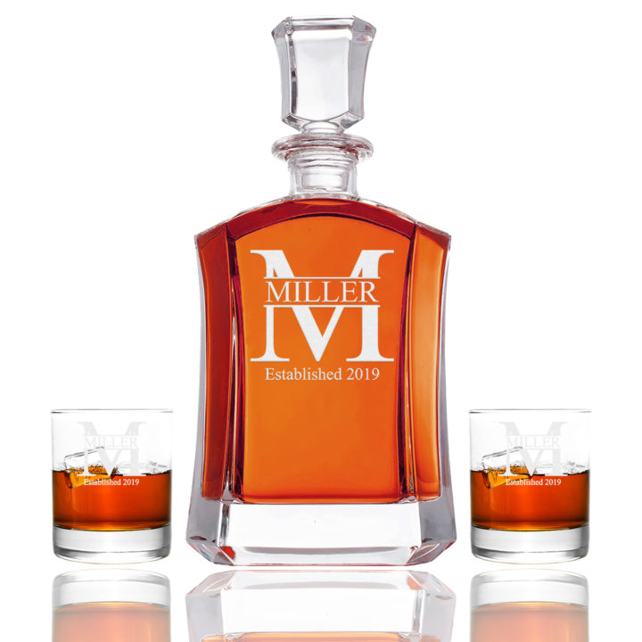 Shaped Miller Design Personalized Decanter & Rock Glasses Set - Image 4