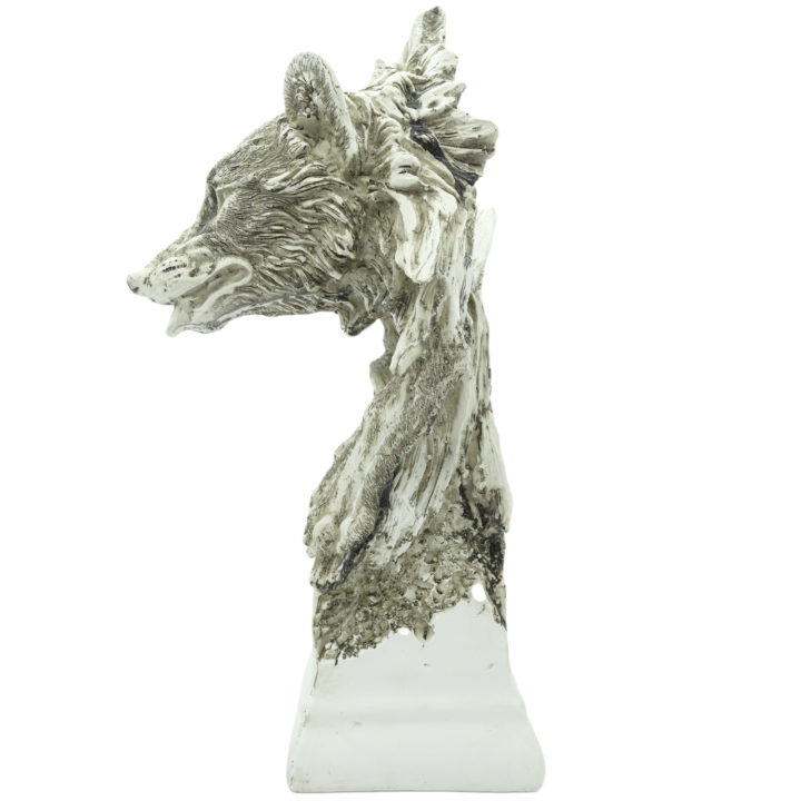 Handcasted Wolf Resin Bust - Image 4