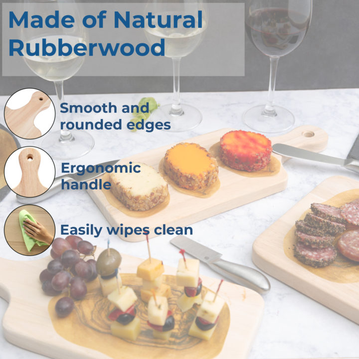 Personalized Laurel Couple Rubberwood Serving Board w/ Handle - Image 2